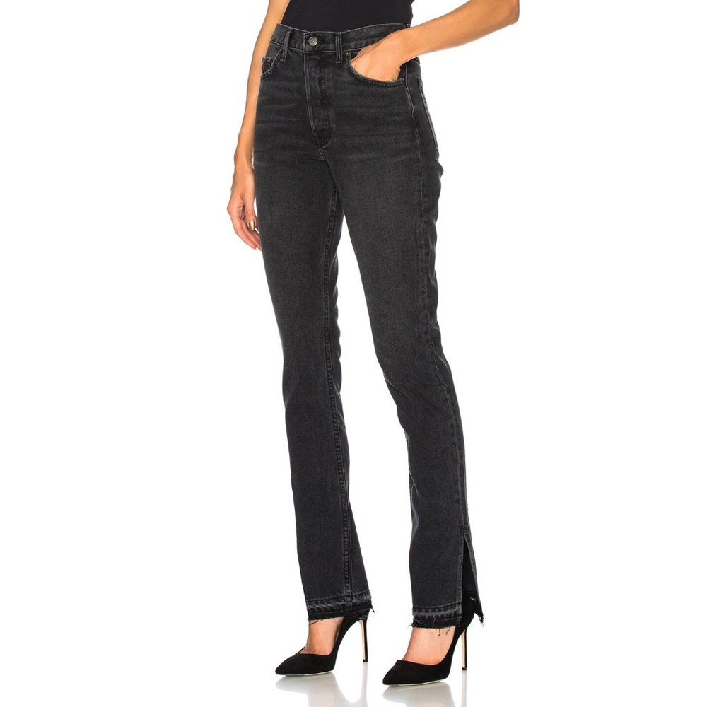 GRLFRND Natalia High-Rise Skinny Split Jean in Hot Stuff 25